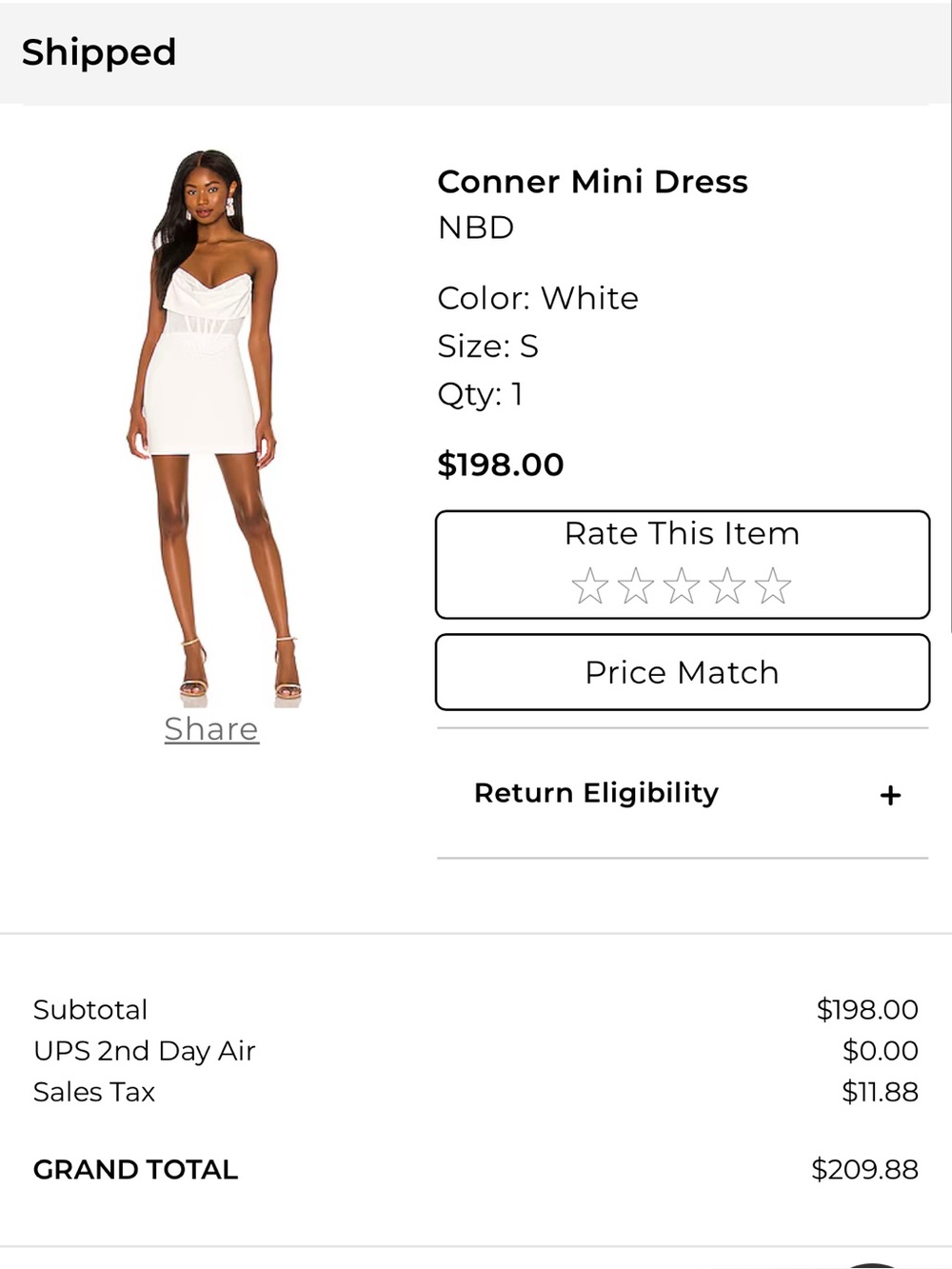 NBD Strapless Conner Mini Dress in White